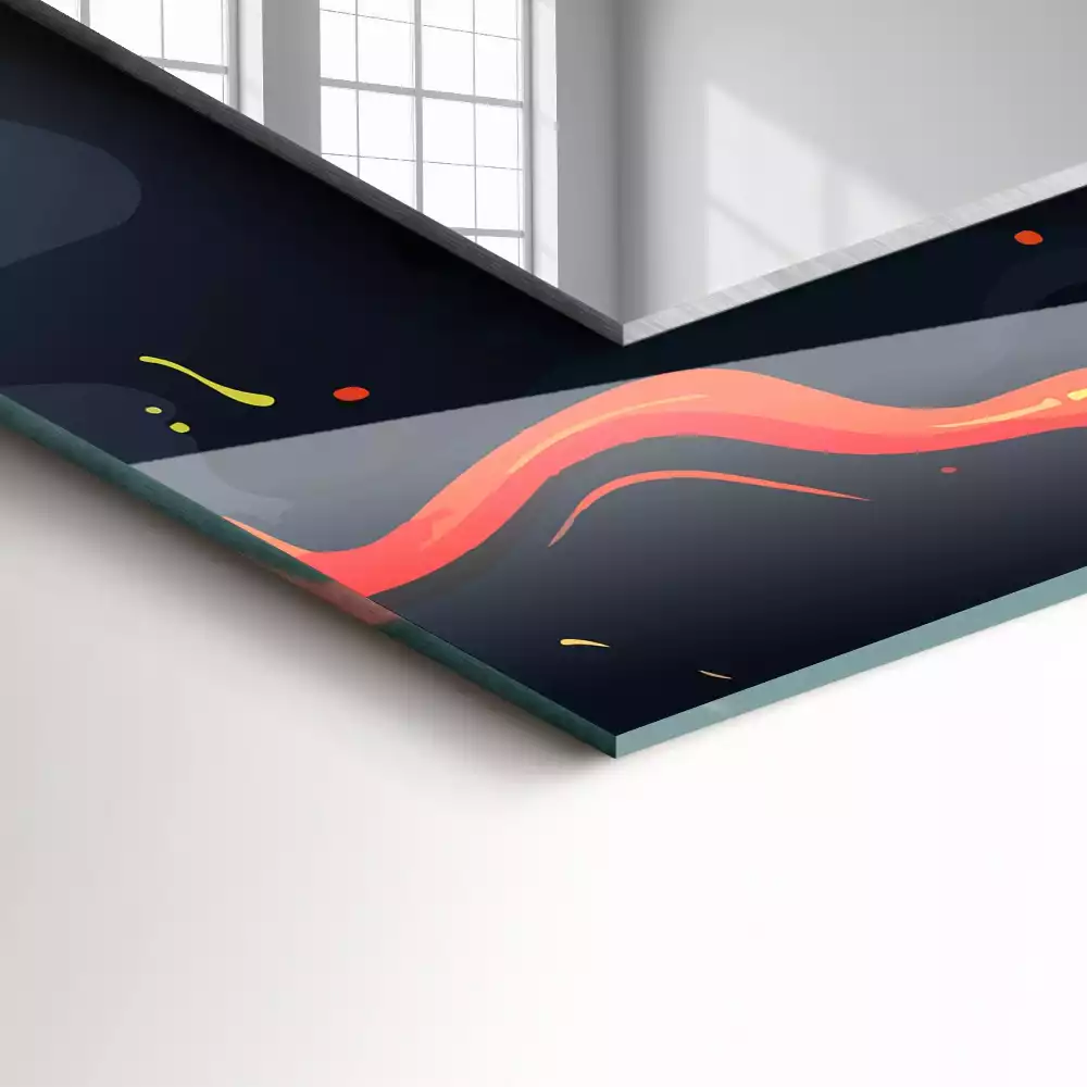 Obdélníkové dekorační zrcadlo Sopečná láva