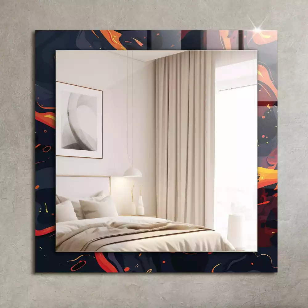 Obdélníkové dekorační zrcadlo Sopečná láva