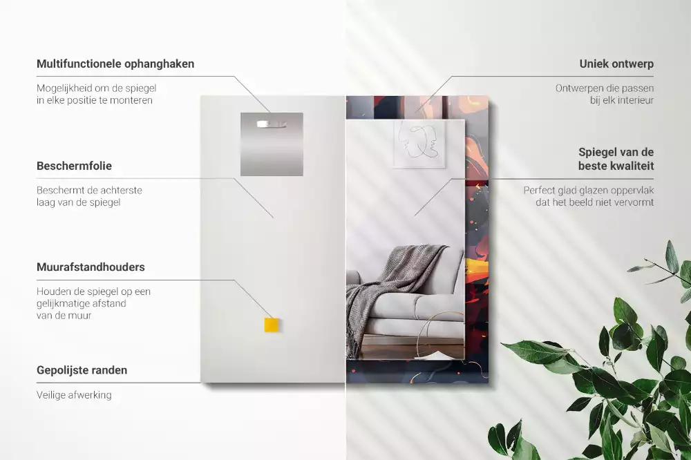 Obdélníkové dekorační zrcadlo Sopečná láva