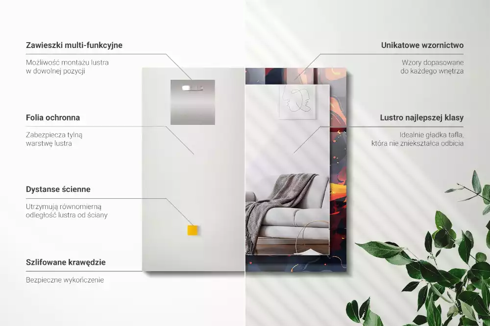 Obdélníkové dekorační zrcadlo Sopečná láva