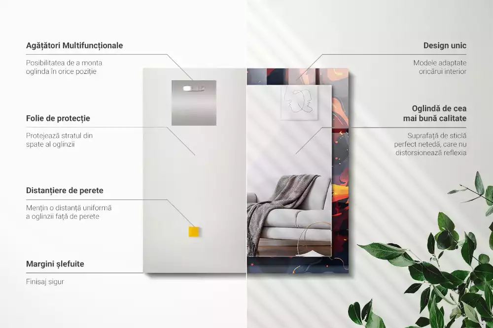 Obdélníkové dekorační zrcadlo Sopečná láva