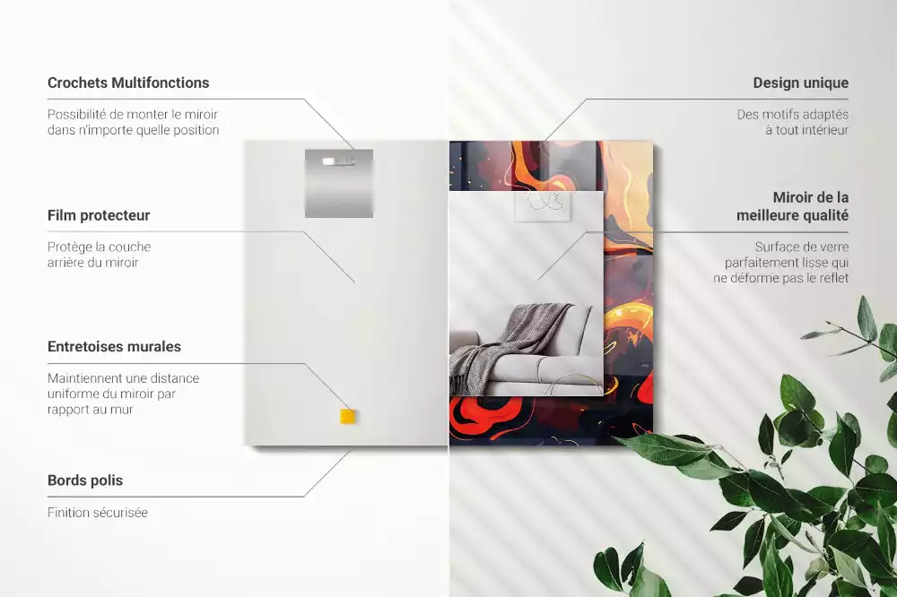 Obdélníkové dekorační zrcadlo Sopečná láva