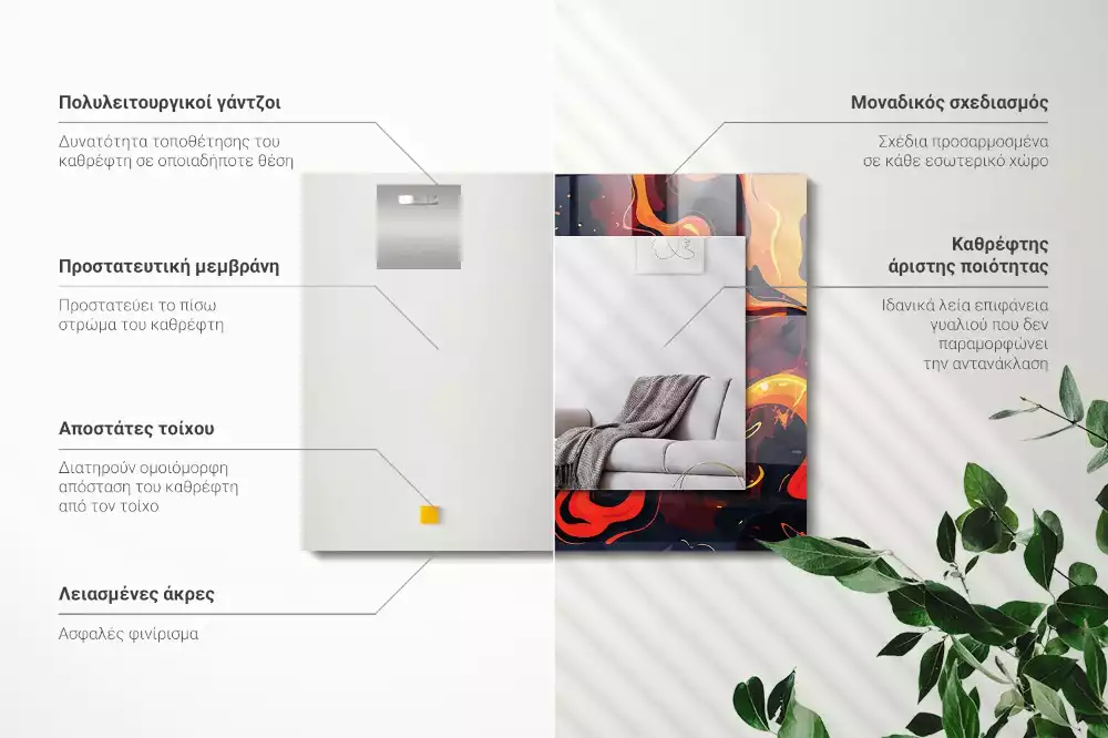 Obdélníkové dekorační zrcadlo Sopečná láva