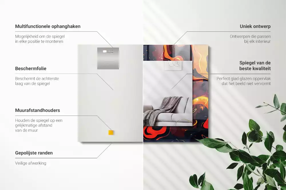 Obdélníkové dekorační zrcadlo Sopečná láva