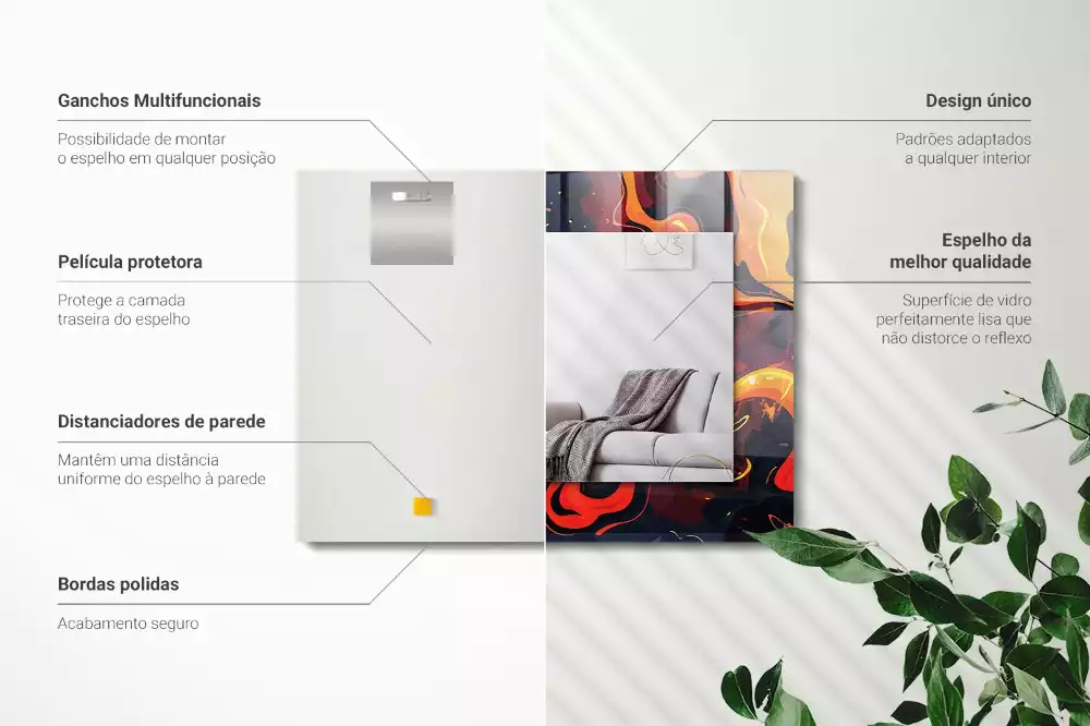 Obdélníkové dekorační zrcadlo Sopečná láva