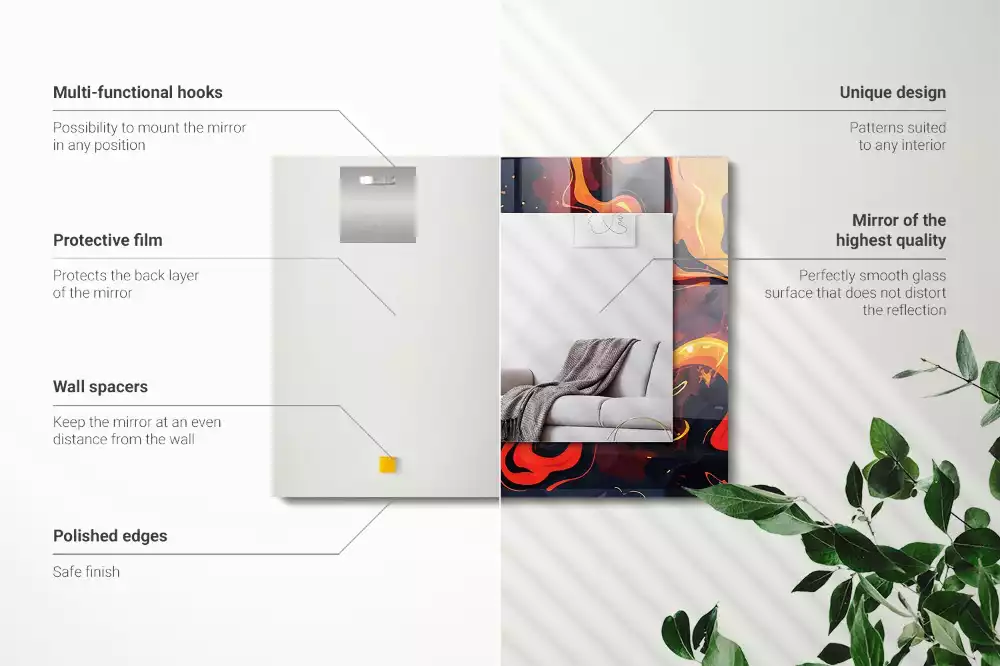 Obdélníkové dekorační zrcadlo Sopečná láva