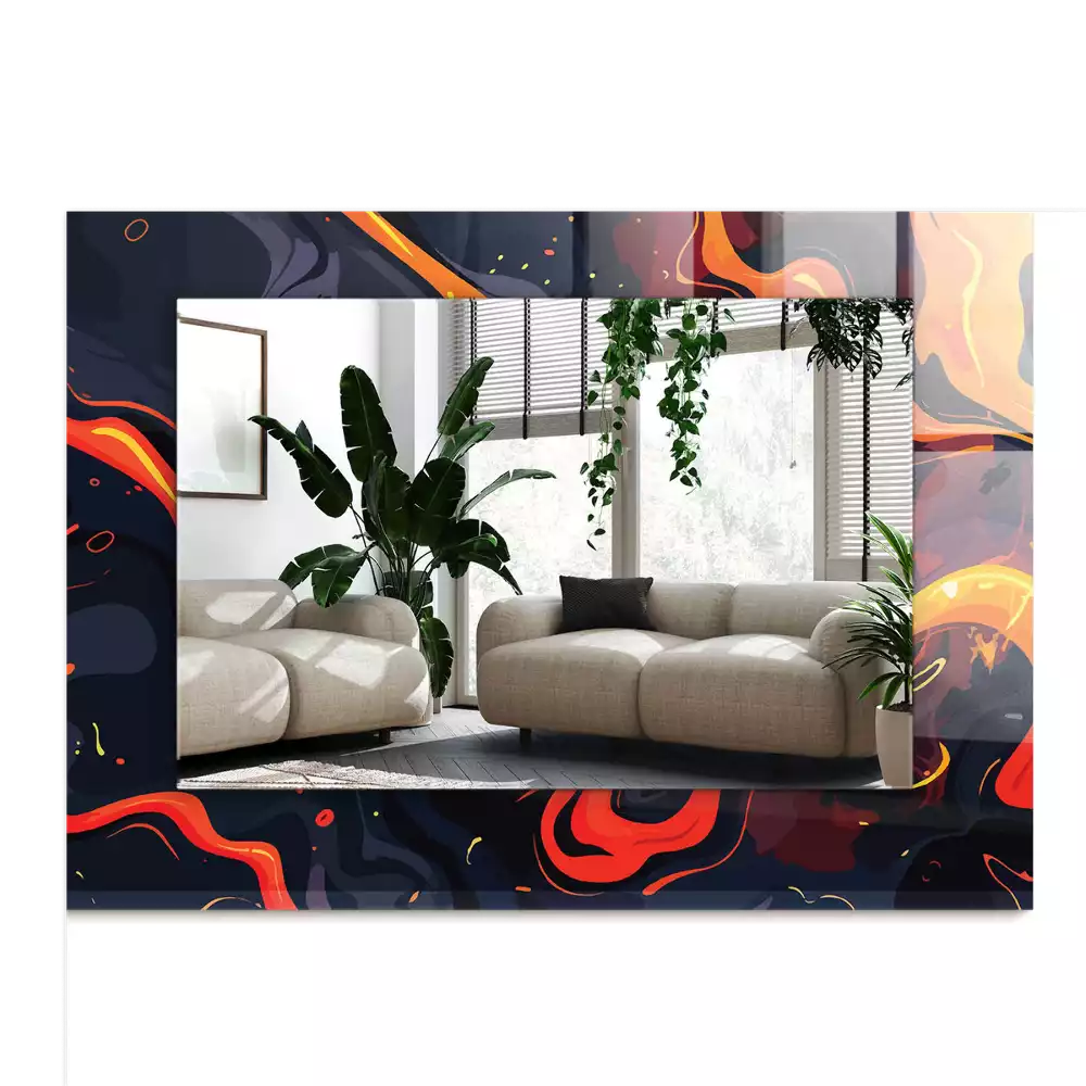 Obdélníkové dekorační zrcadlo Sopečná láva