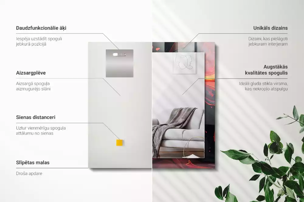 Obdélníkové dekorační zrcadlo Abstraktní láva