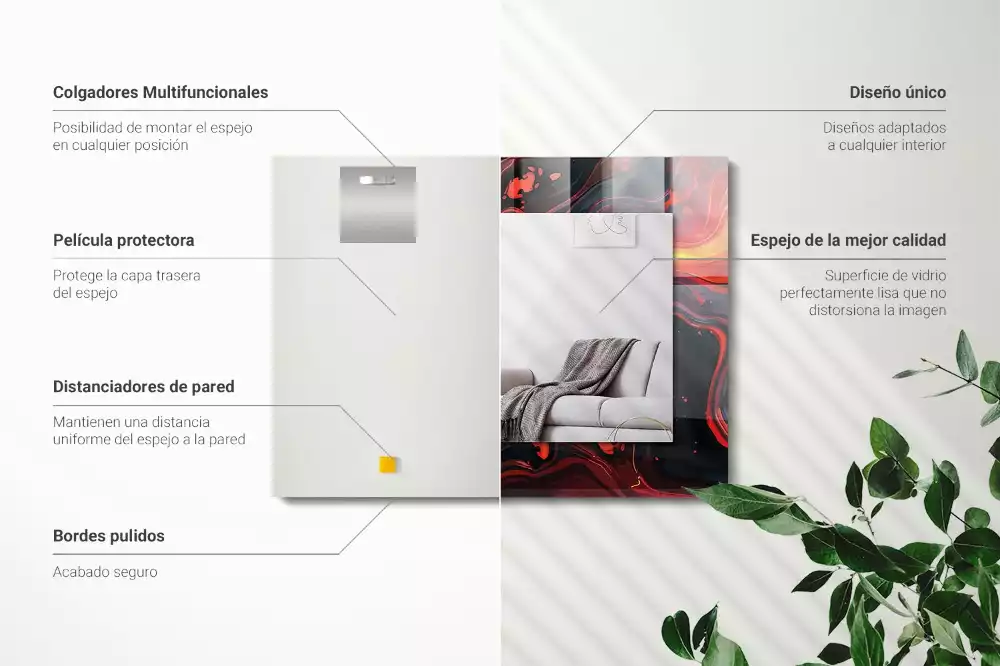 Obdélníkové dekorační zrcadlo Abstraktní láva