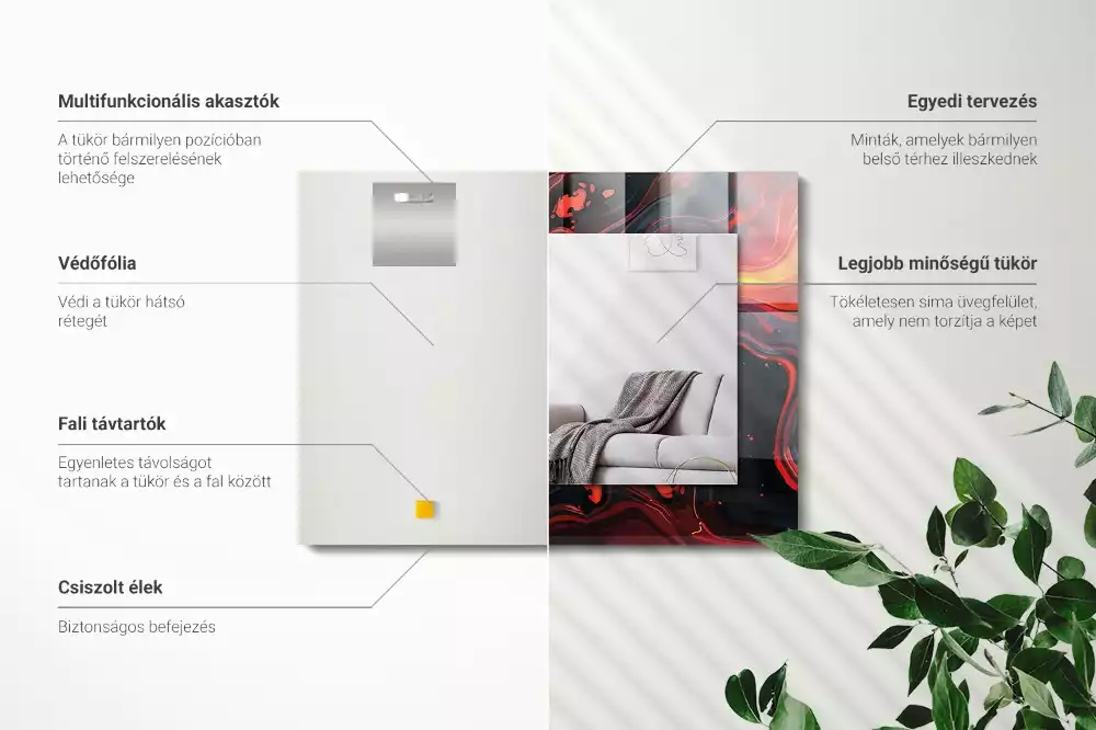 Obdélníkové dekorační zrcadlo Abstraktní láva