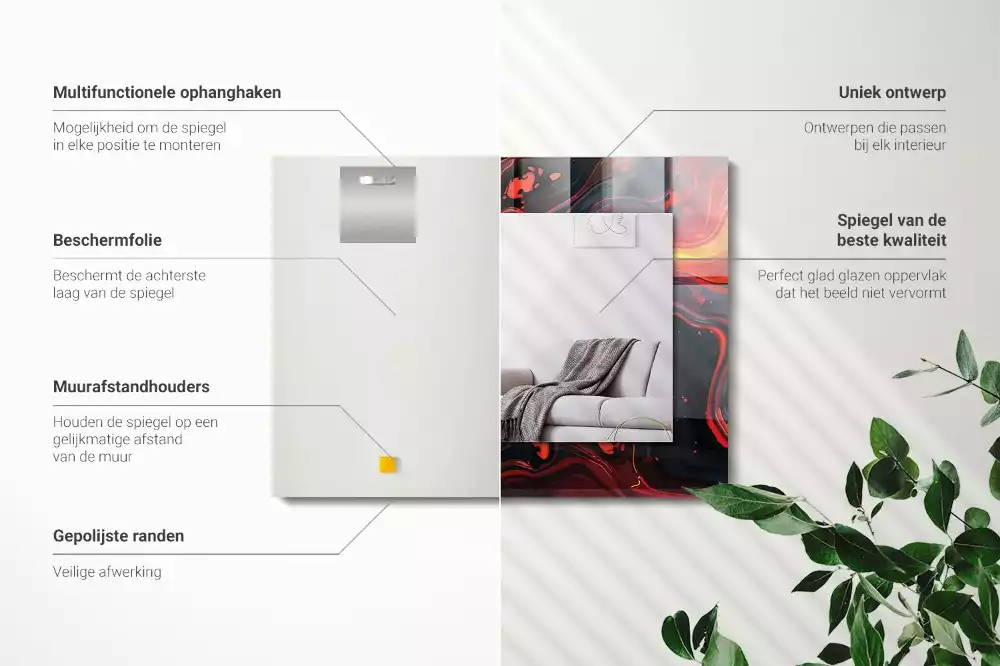 Obdélníkové dekorační zrcadlo Abstraktní láva