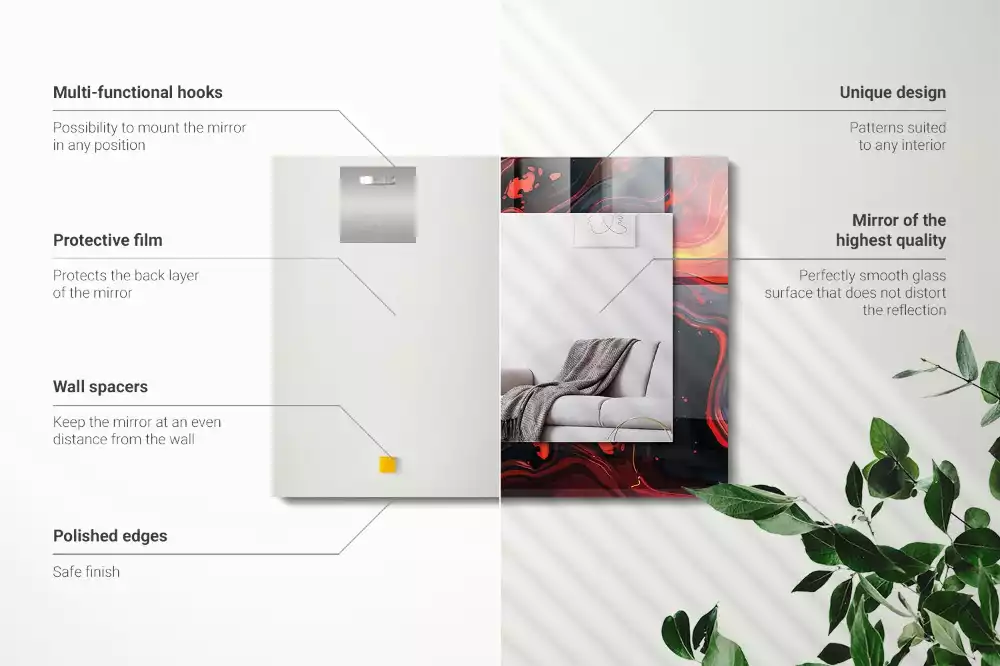 Obdélníkové dekorační zrcadlo Abstraktní láva