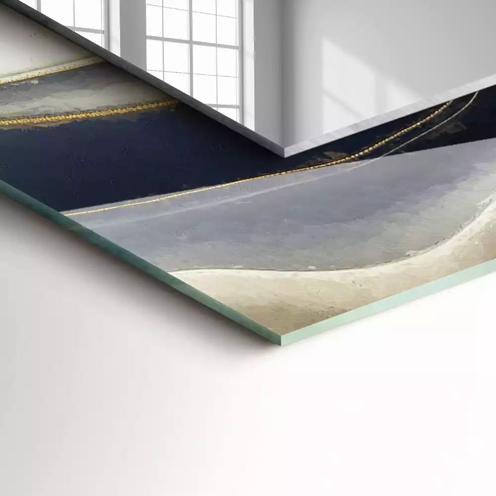 Obdélníkové dekorační zrcadlo Abstraktní barevné vlny