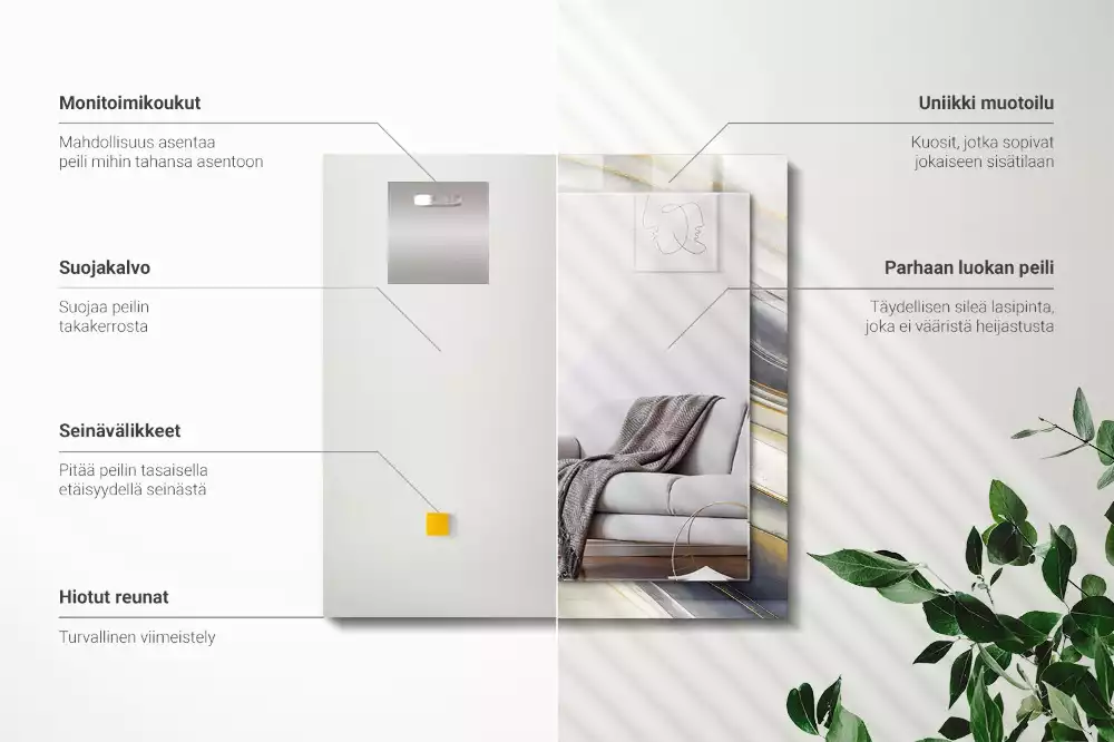 Obdélníkové dekorační zrcadlo Abstraktní barevné vlny