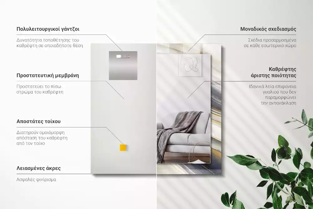 Obdélníkové dekorační zrcadlo Abstraktní barevné vlny