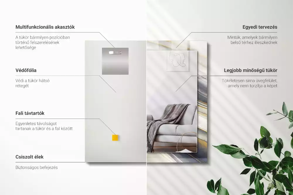 Obdélníkové dekorační zrcadlo Abstraktní barevné vlny