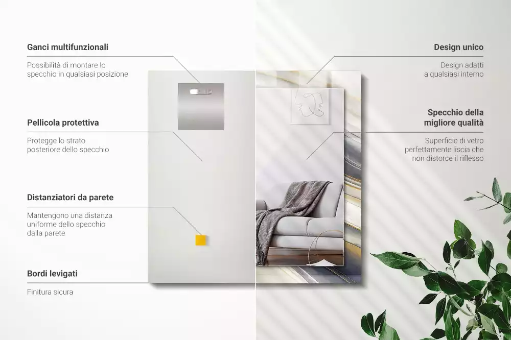 Obdélníkové dekorační zrcadlo Abstraktní barevné vlny