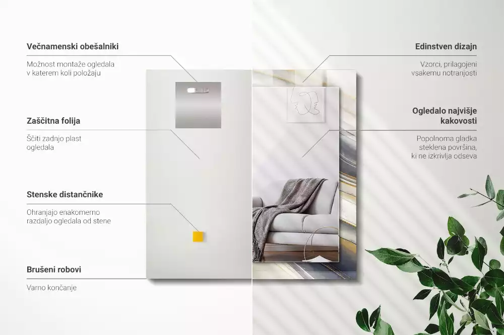 Obdélníkové dekorační zrcadlo Abstraktní barevné vlny