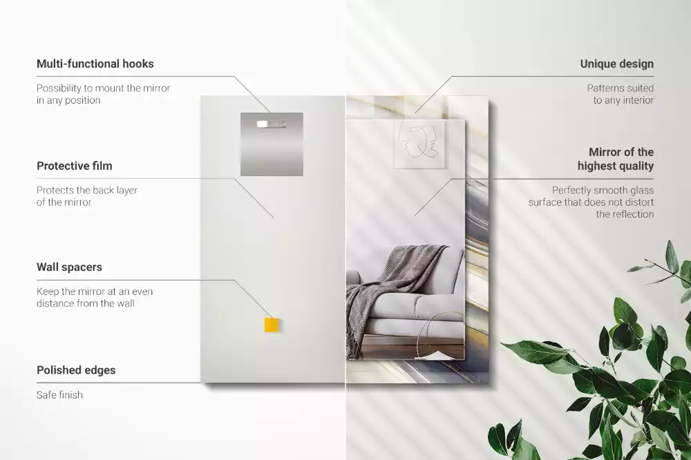 Obdélníkové dekorační zrcadlo Abstraktní barevné vlny