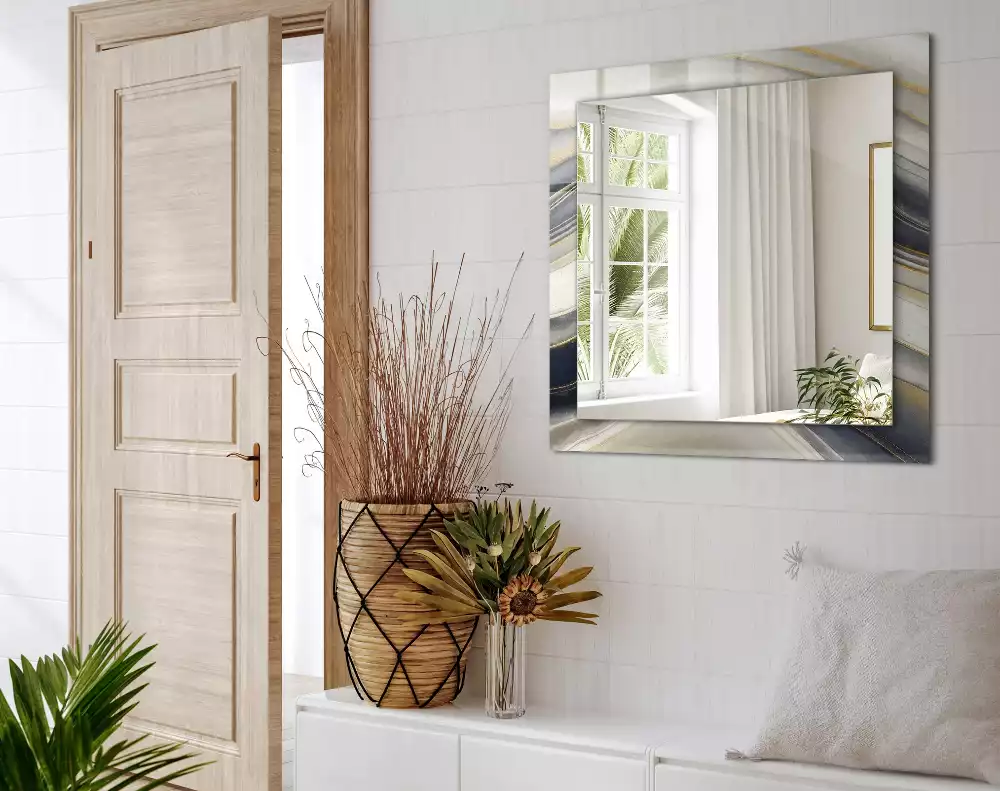 Obdélníkové dekorační zrcadlo Abstraktní barevné vlny