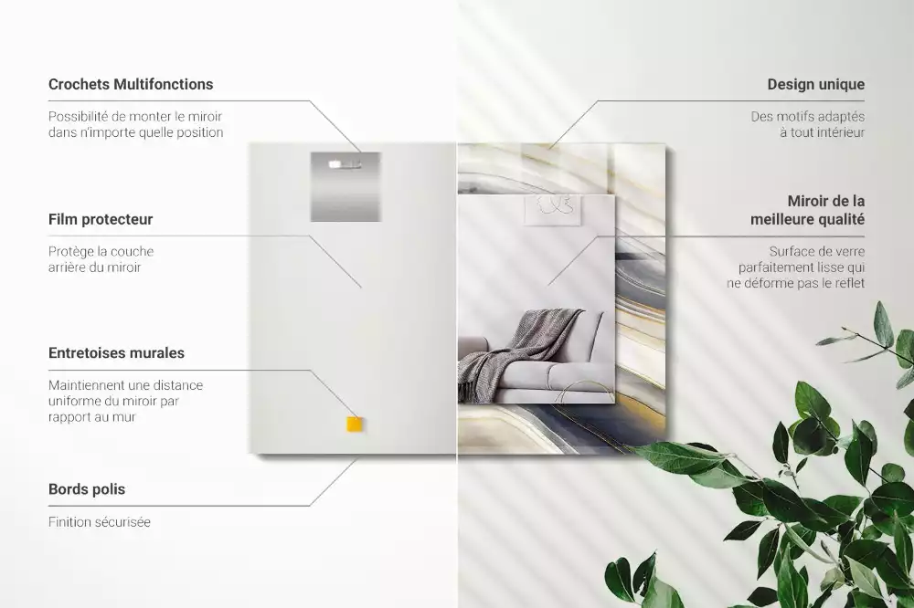 Obdélníkové dekorační zrcadlo Abstraktní barevné vlny