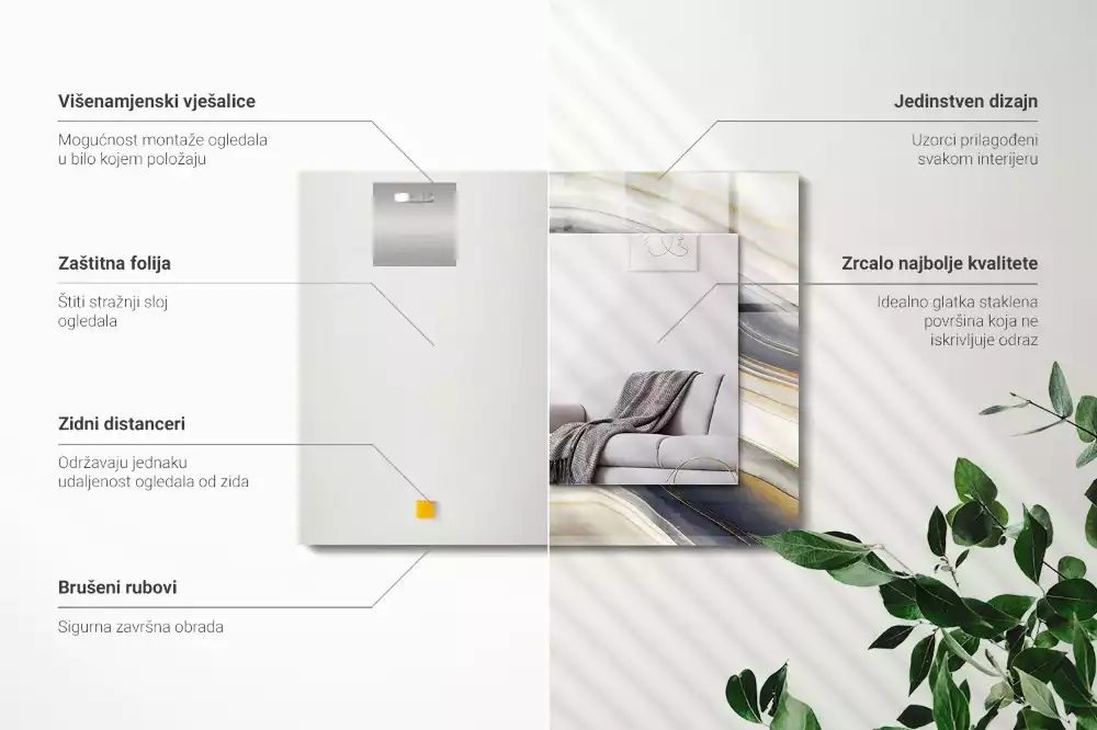 Obdélníkové dekorační zrcadlo Abstraktní barevné vlny