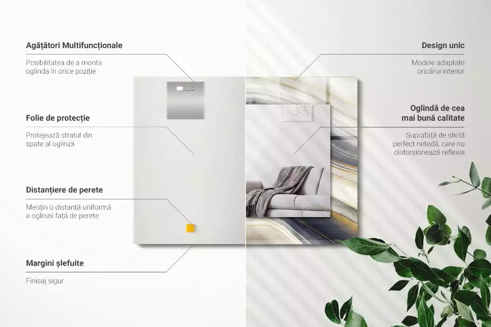 Obdélníkové dekorační zrcadlo Abstraktní barevné vlny