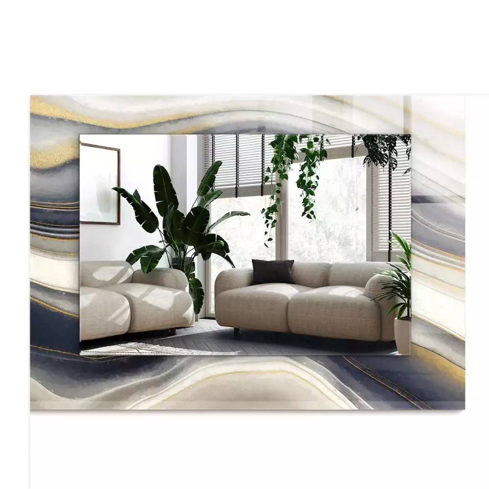 Obdélníkové dekorační zrcadlo Abstraktní barevné vlny