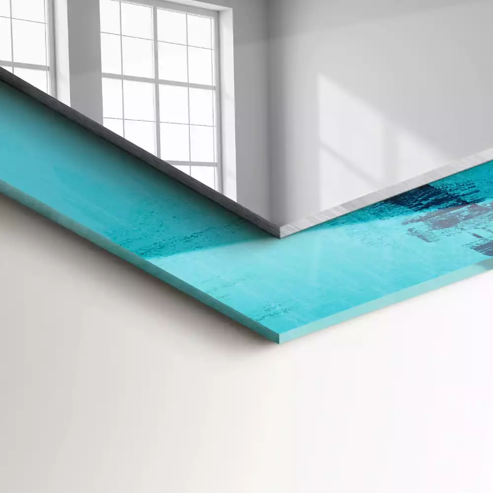 Obdélníkové dekorační zrcadlo Abstraktní modré umění