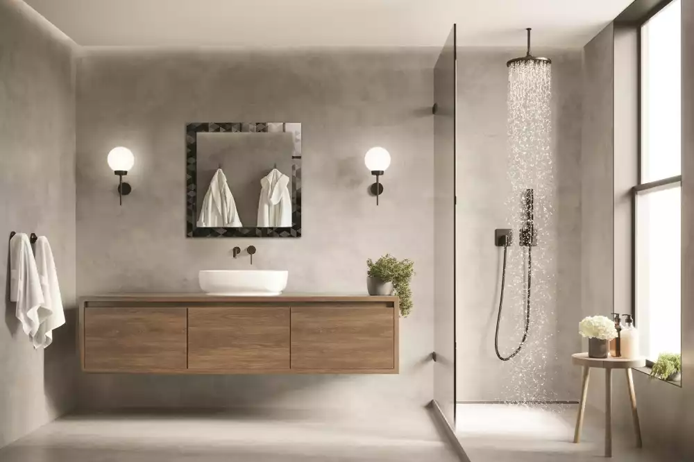 Obdélníkové dekorační zrcadlo Černé a šedé trojúhelníky