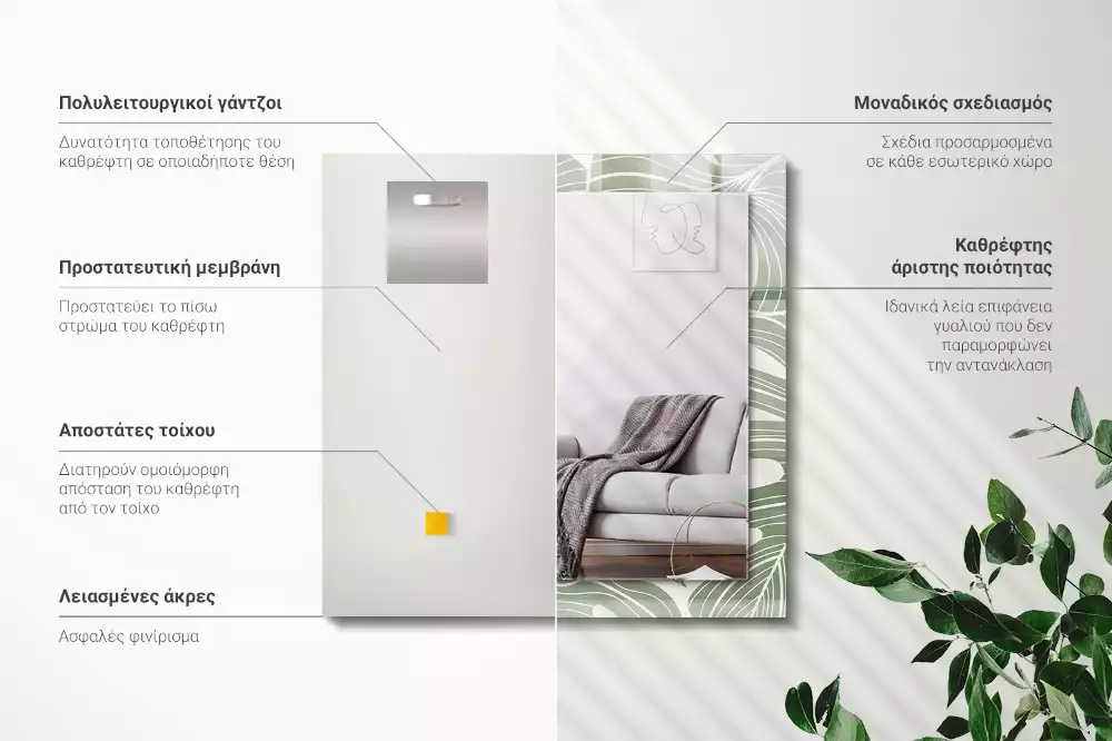 Obdélníkové dekorační zrcadlo Monstera odchází