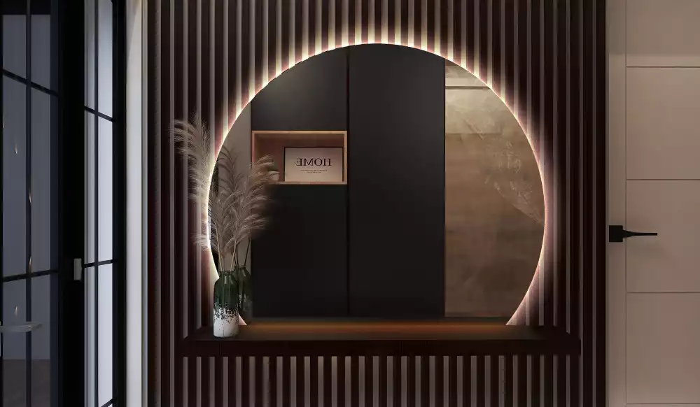 Kruhové zrcadlo ¾ poutavý s LED