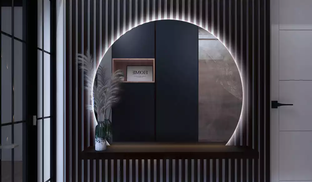 Kruhové zrcadlo ¾ poutavý s LED