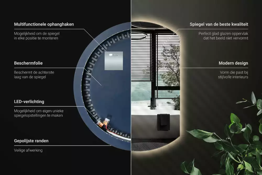 Kruhové zrcadlo ¾ poutavý s LED