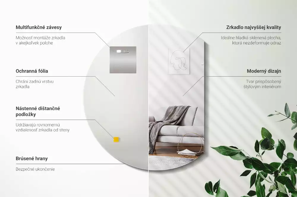 Zrcadlo se zkosenou stranou originální doplněk