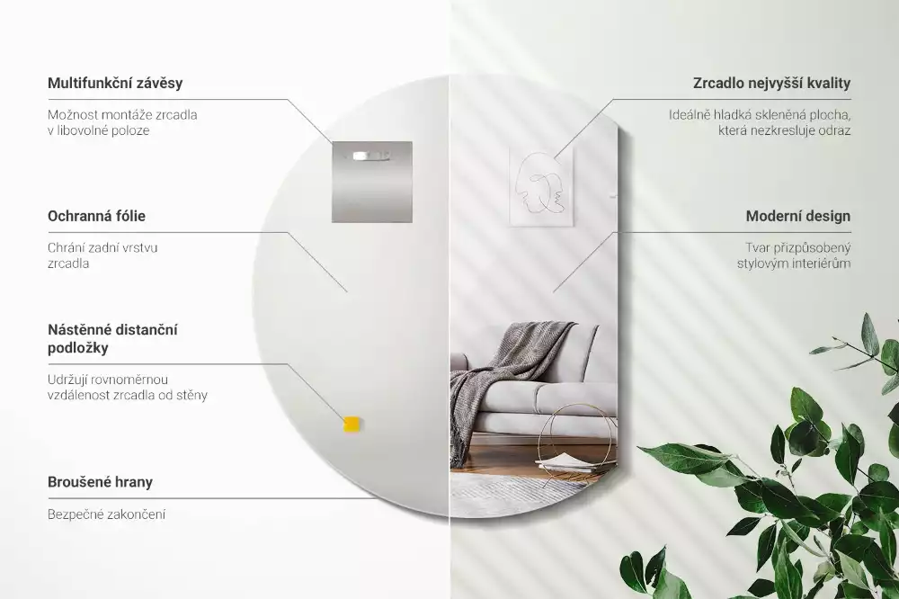 Zrcadlo se zkosenou stranou originální doplněk