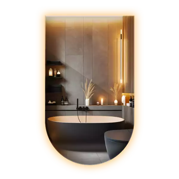 Obloukové zrcadlo s led podsvícením