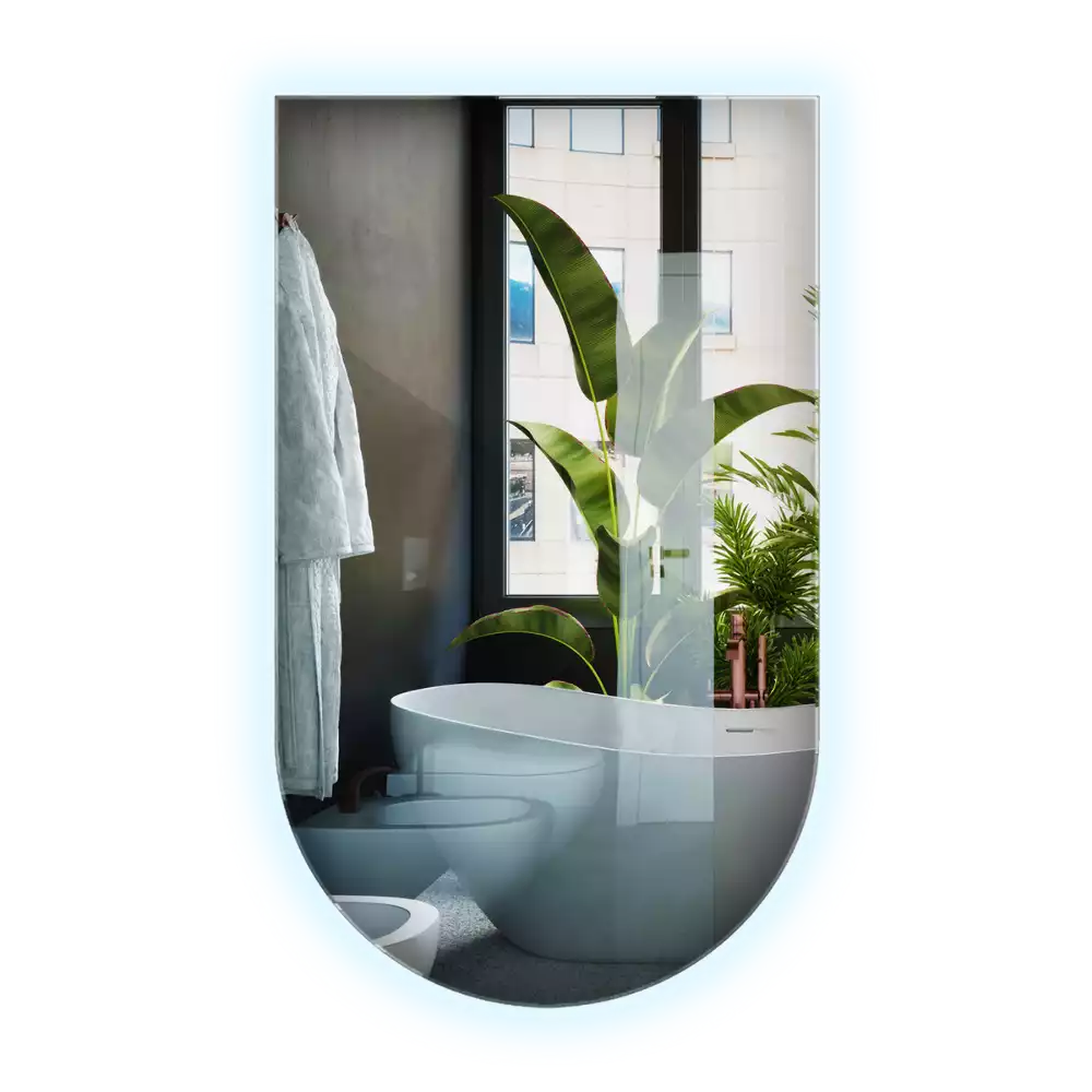 Obloukové zrcadlo s led podsvícením