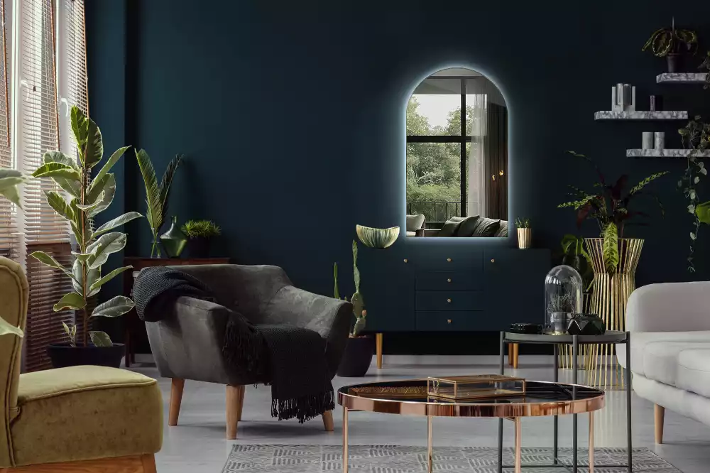 Obloukové zrcadlo s led podsvícením