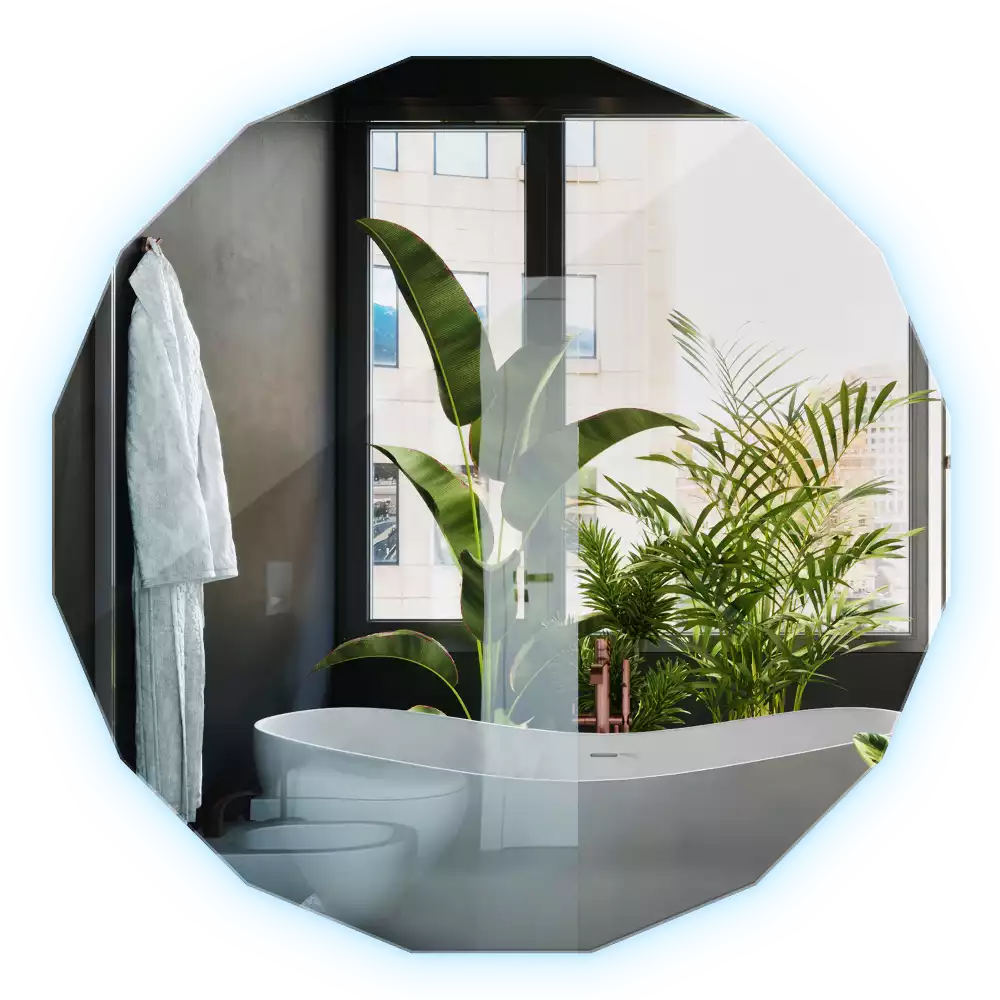 Polygonální zrcadlo s LED podsvícením