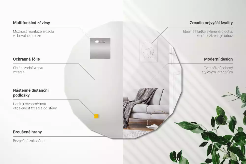 Geometrické zrcadlo originální design