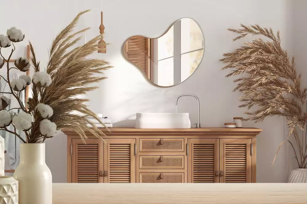 Organické zrcadlo bez zavěšení rámu