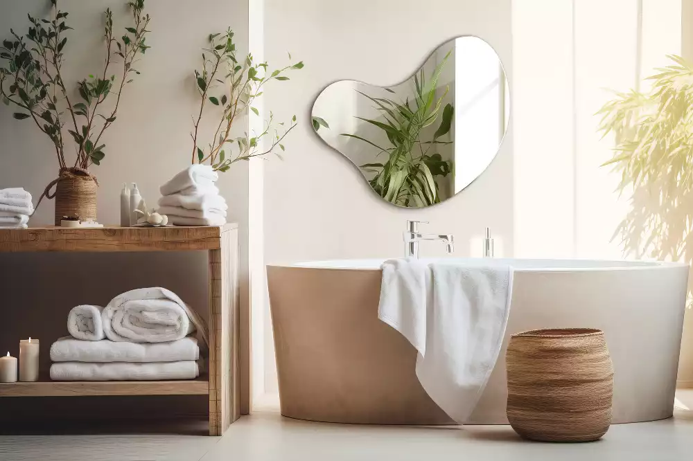 Organické zrcadlo bez zavěšení rámu