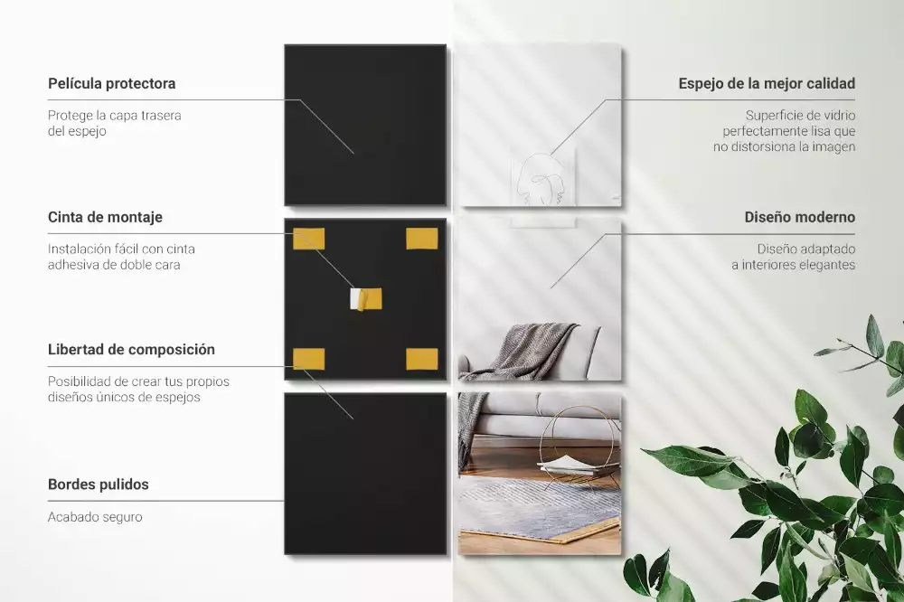 Zrcadlové dlaždice náměstí dekorativní